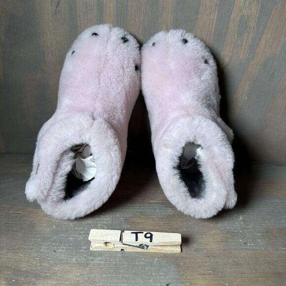 SOREL Toddler Girl Childs Size 7 Bear Paw Slippers Shoes Shearling Light Pink - Picture 7 of 9